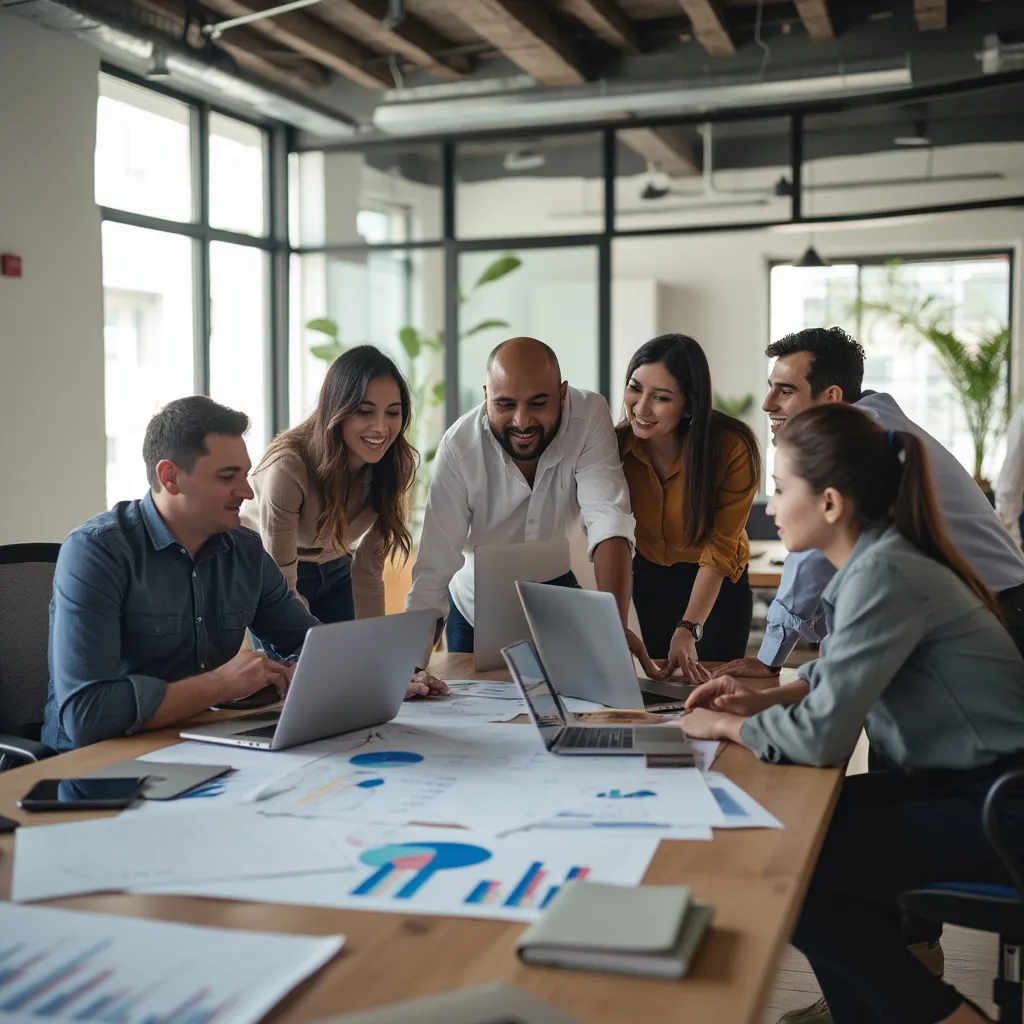 Equipo de consultores financieros en México discutiendo estrategias